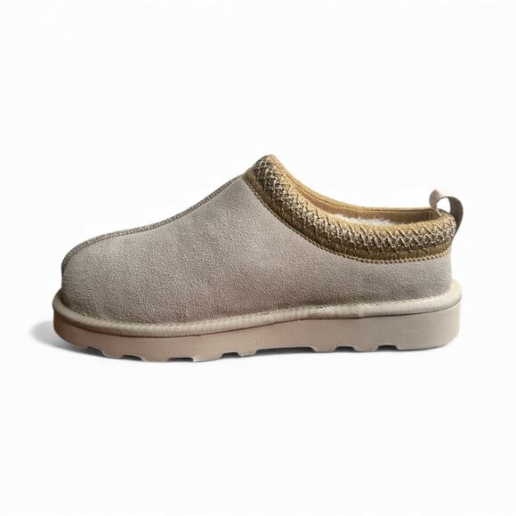 Women’s Size 9 Fuzzy Cozy Fleece Lined Slip-On Clog Slippers Beige Outdoor - Picture 4 of 10